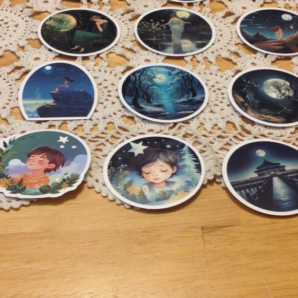 Stickers, Goddess, Moon and Stars theme, 12 cellphone stickers - Picture 3 of 6